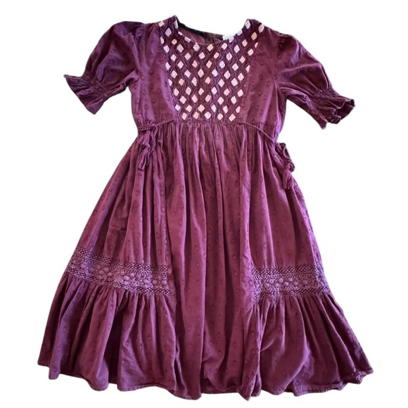 Boheme Dresses & Skirts - Böhme Womens Purple Dress Bohemian Diamond Accents Drawstring Medium